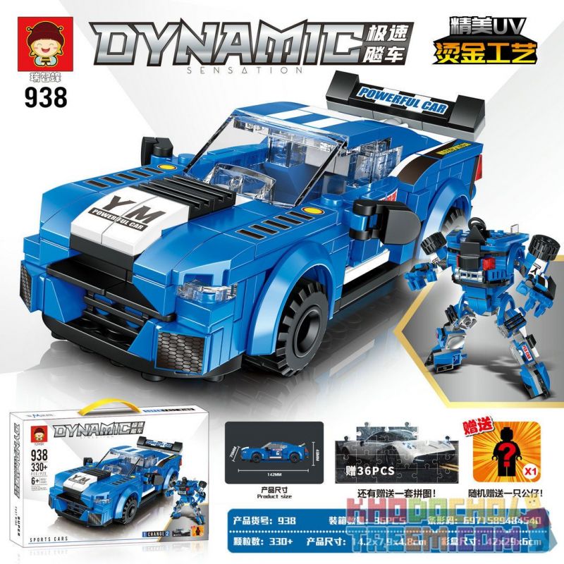 RUIZHIBEE 938 non Lego ĐUA XE TỐC ĐỘ bộ đồ chơi xếp lắp ráp ghép mô hình Speed Champions Racing Cars DYNAMIC SENSATION Đua Xe Công Thức 330 khối