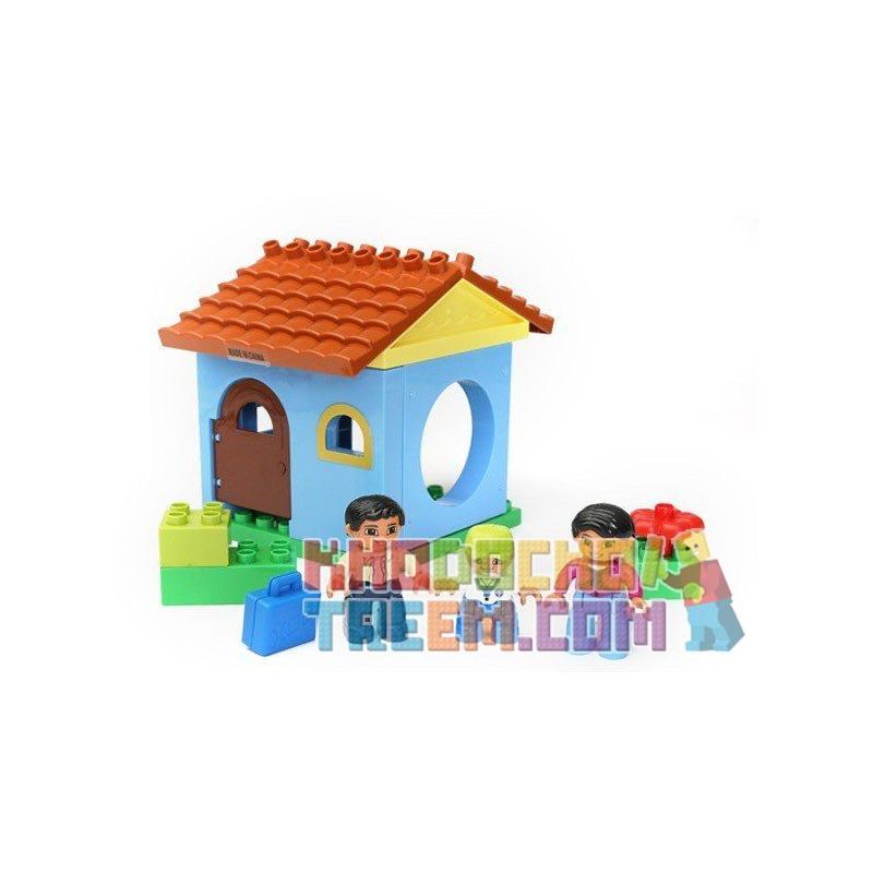 HYSTOYS HONGYUANSHENG AOLEDUOTOYS HG-1414 1414 HG1414 Xếp hình kiểu Lego Duplo DUPLO Family House Căn Nhà Nhỏ 17 khối