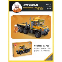 JIESTAR 51026 non  THÀNH PHỐ TOÀN CẦU VẬN CHUYỂN XÂY DỰNG bộ đồ chơi xếp lắp ráp ghép mô hình City CITY GLOBAL ENGINEERING TRANSPORT VEHICLE 213 khối