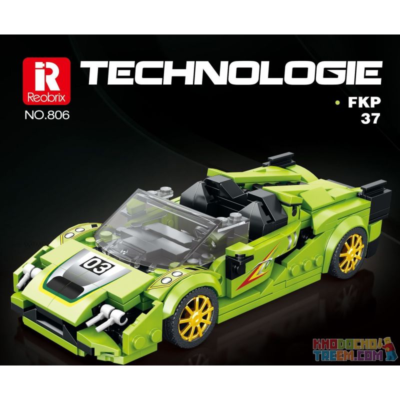 REOBRIX 806 non  XE THỂ THAO LAMBORGHINI SIAN FKP 37 bộ đồ chơi xếp lắp ráp ghép mô hình Speed Champions Racing Cars LAMBORGHINI SIÁN FKP 37 Đua Xe Công Thức 363 khối