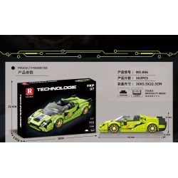 REOBRIX 806 non  XE THỂ THAO LAMBORGHINI SIAN FKP 37 bộ đồ chơi xếp lắp ráp ghép mô hình Speed Champions Racing Cars LAMBORGHINI SIÁN FKP 37 Đua Xe Công Thức 363 khối