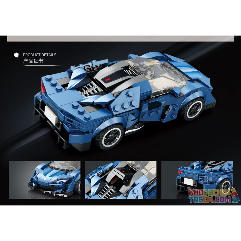REOBRIX 805 non  XE THỂ THAO KOENIGSEGG AGERA bộ đồ chơi xếp lắp ráp ghép mô hình Speed Champions Racing Cars KOENIGSEGG AGERA BLUE Đua Xe Công Thức 327 khối