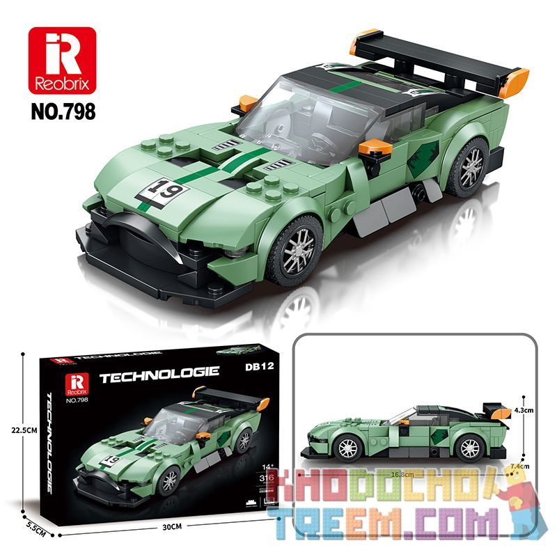 REOBRIX 798 non  XE THỂ THAO ASTON MARTIN DB12 bộ đồ chơi xếp lắp ráp ghép mô hình Speed Champions Racing Cars Đua Xe Công Thức 316 khối