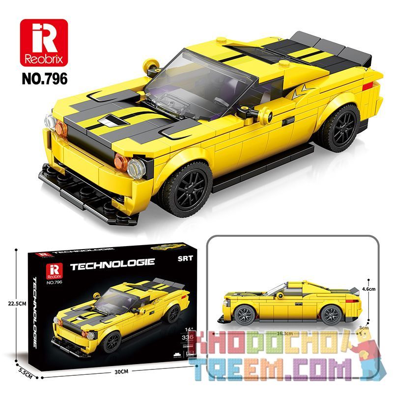 REOBRIX 796 non  XE THỂ THAO DODGE SRT bộ đồ chơi xếp lắp ráp ghép mô hình Speed Champions Racing Cars Đua Xe Công Thức 336 khối