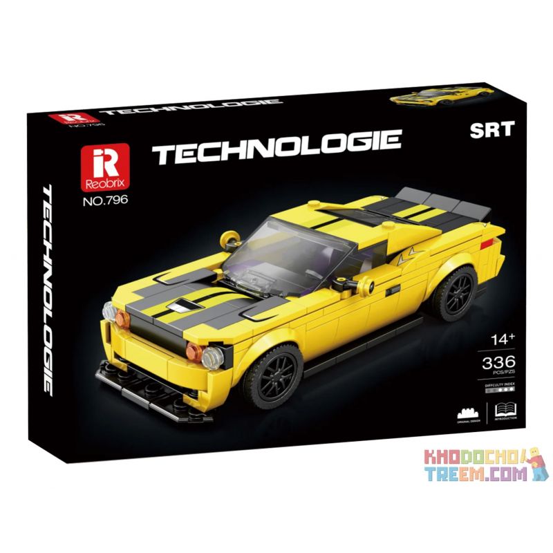 REOBRIX 796 non  XE THỂ THAO DODGE SRT bộ đồ chơi xếp lắp ráp ghép mô hình Speed Champions Racing Cars Đua Xe Công Thức 336 khối