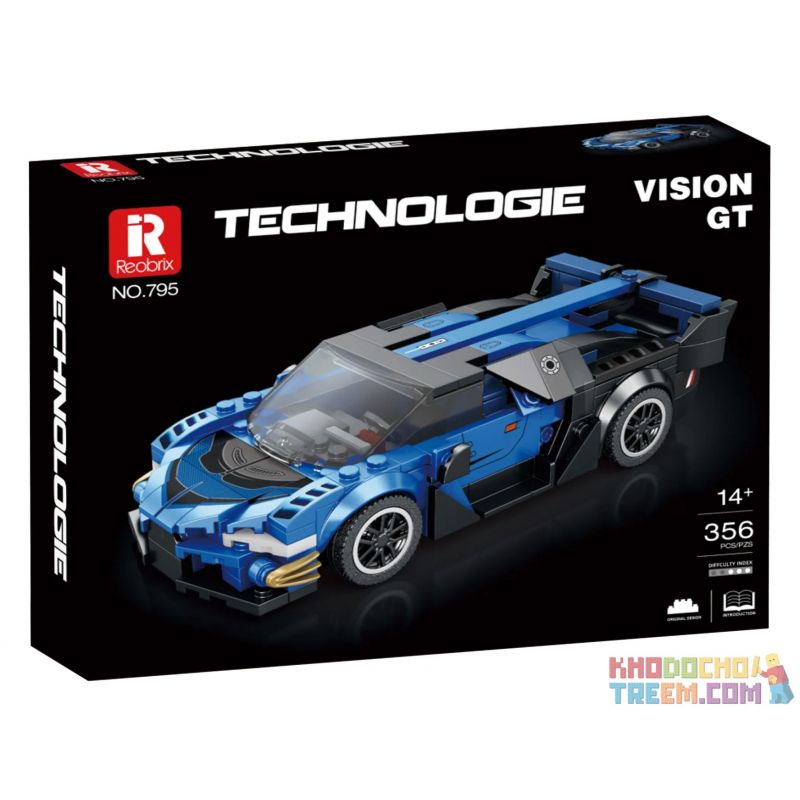 REOBRIX 795 non  XE THỂ THAO BUGATTI VISION GT bộ đồ chơi xếp lắp ráp ghép mô hình Speed Champions Racing Cars Đua Xe Công Thức 356 khối