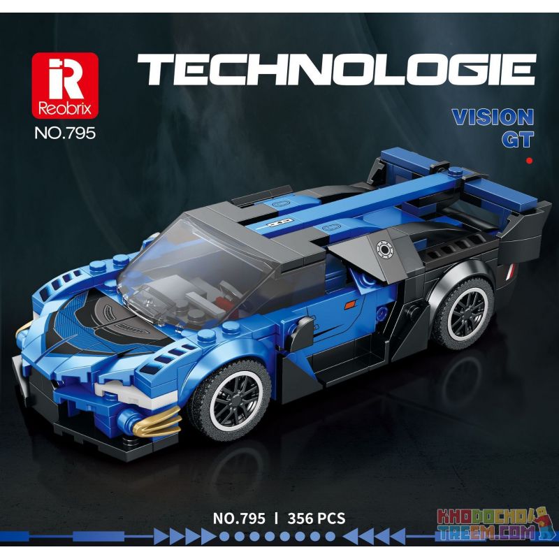 REOBRIX 795 non  XE THỂ THAO BUGATTI VISION GT bộ đồ chơi xếp lắp ráp ghép mô hình Speed Champions Racing Cars Đua Xe Công Thức 356 khối