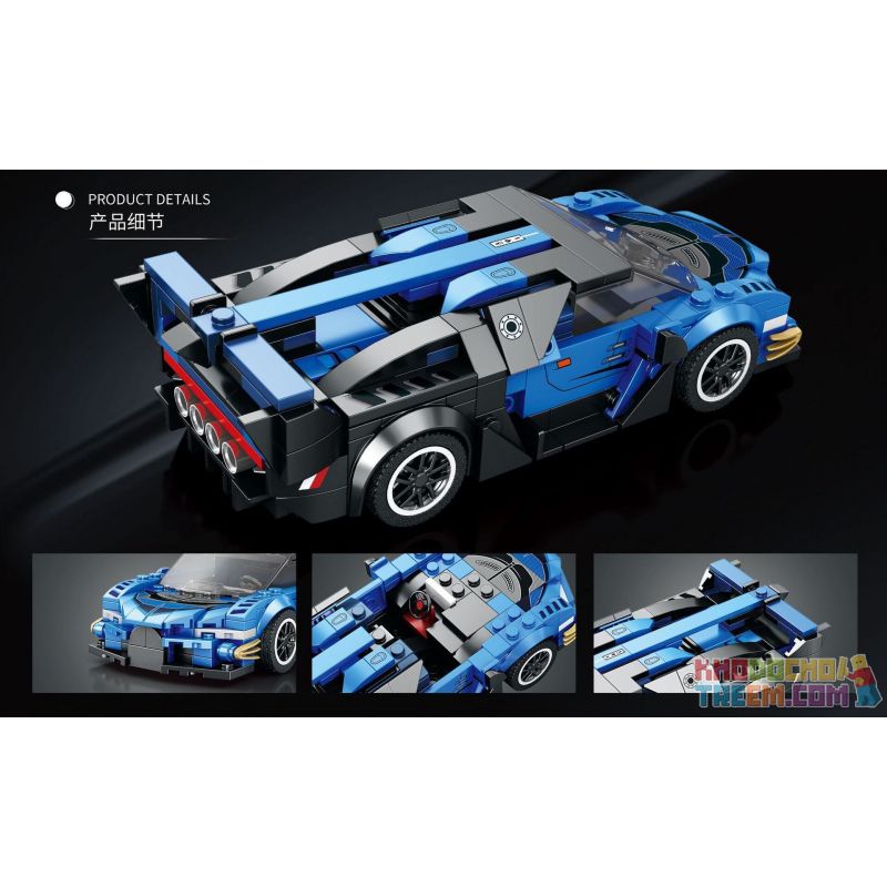 REOBRIX 795 non  XE THỂ THAO BUGATTI VISION GT bộ đồ chơi xếp lắp ráp ghép mô hình Speed Champions Racing Cars Đua Xe Công Thức 356 khối