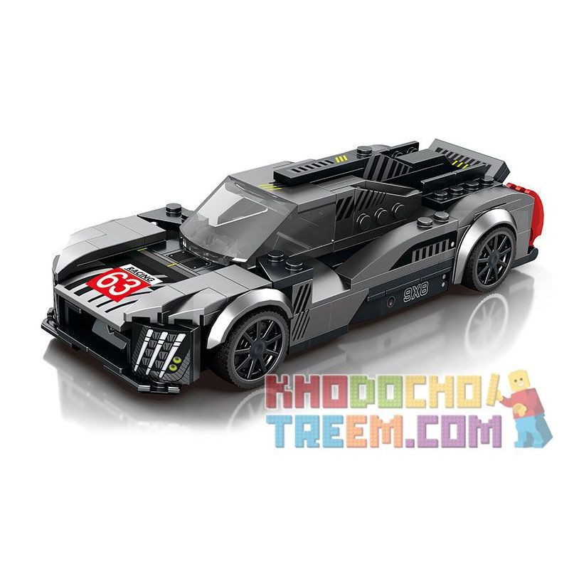 REOBRIX 793 non  XE ĐUA PEUGEOT 9X8 bộ đồ chơi xếp lắp ráp ghép mô hình Speed Champions Racing Cars Đua Xe Công Thức 280 khối
