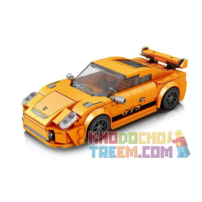 REOBRIX 791 non Lego XE THỂ THAO MÀU CAM tỷ lệ 1:24 bộ đồ chơi xếp lắp ráp ghép mô hình Speed Champions Racing Cars 911 GT3 Đua Xe Công Thức 338 khối