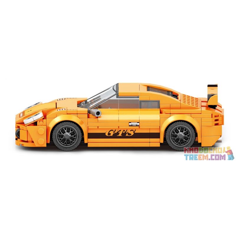 REOBRIX 791 non  XE THỂ THAO MÀU CAM tỷ lệ 1:24 bộ đồ chơi xếp lắp ráp ghép mô hình Speed Champions Racing Cars 911 GT3 Đua Xe Công Thức 338 khối