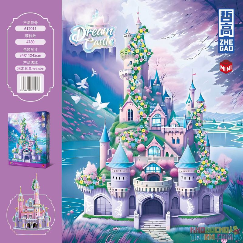 ZHEGAO 612011 non  LÂU ĐÀI MƠ ƯỚC bộ đồ chơi xếp lắp ráp ghép mô hình Creator Sáng Tạo 4780 khối