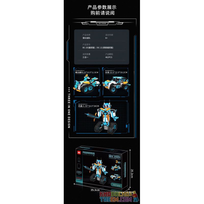 XK BC-20 BC-21 non  ĐỘI NGŨ CHUYỂN ĐỔI bộ đồ chơi xếp lắp ráp ghép mô hình  CHANGING COMBAT TROOPS Kỹ Thuật Công Nghệ Cao Mô Hình Phương Tiện 462 khối