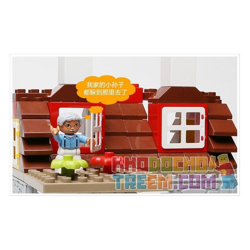 HYSTOYS HONGYUANSHENG AOLEDUOTOYS HG-1421 1421 HG1421 Xếp hình kiểu    Family House Nhà ông Ngoại 83 khối