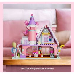 GUDI 52008 non  NGÔI NHÀ MƠ ƯỚC KẸO bộ đồ chơi xếp lắp ráp ghép mô hình DREAM HOUSE 547 khối