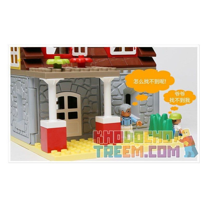 HYSTOYS HONGYUANSHENG AOLEDUOTOYS HG-1421 1421 HG1421 Xếp hình kiểu    Family House Nhà ông Ngoại 83 khối
