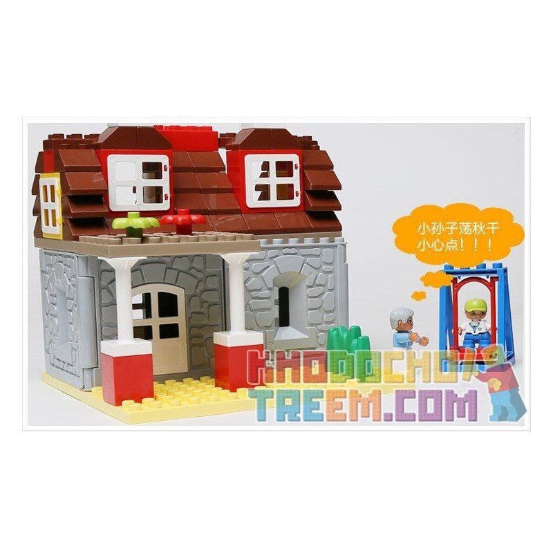 HYSTOYS HONGYUANSHENG AOLEDUOTOYS HG-1421 1421 HG1421 Xếp hình kiểu    Family House Nhà ông Ngoại 83 khối
