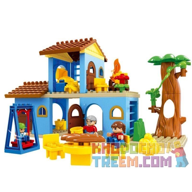 HYSTOYS HONGYUANSHENG AOLEDUOTOYS HG-1423 1423 HG1423 Xếp hình kiểu Lego Duplo DUPLO Family House Nhà Bà Ngoại 53 khối