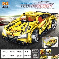 YONGLEXING 11030 non  XE KÉO LÙI MÀU VÀNG bộ đồ chơi xếp lắp ráp ghép mô hình  Kỹ Thuật Công Nghệ Cao Mô Hình Phương Tiện 312 khối