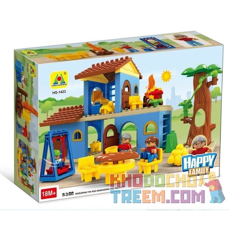 HYSTOYS HONGYUANSHENG AOLEDUOTOYS HG-1423 1423 HG1423 Xếp hình kiểu    Family House Nhà Bà Ngoại 53 khối HYSTOYS HONGYUANSHENG AOLEDUOTOYS HG-1423 1423 HG1423 Xếp hình kiểu    Family House Nhà Bà Ngoại 53 khối