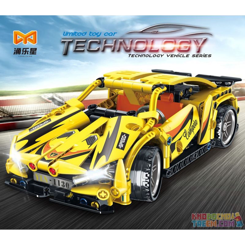 YONGLEXING 11030 non  XE KÉO LÙI MÀU VÀNG bộ đồ chơi xếp lắp ráp ghép mô hình  Kỹ Thuật Công Nghệ Cao Mô Hình Phương Tiện 312 khối