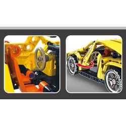 YONGLEXING 11030 non  XE KÉO LÙI MÀU VÀNG bộ đồ chơi xếp lắp ráp ghép mô hình  Kỹ Thuật Công Nghệ Cao Mô Hình Phương Tiện 312 khối