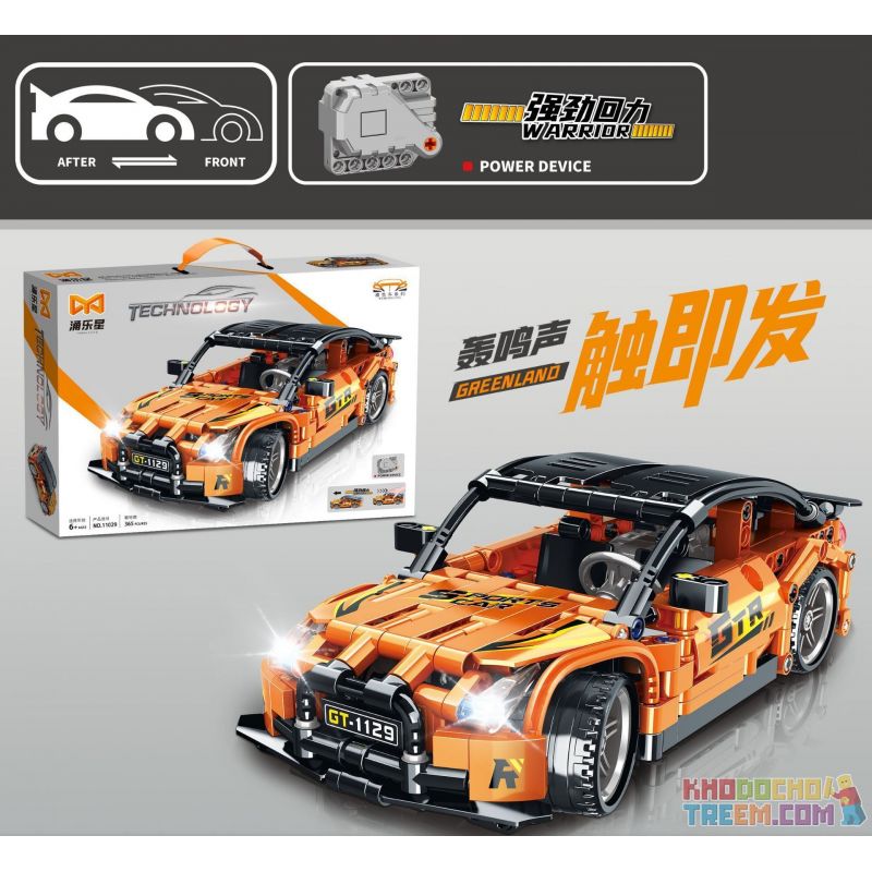 YONGLEXING 11029 non  XE KÉO LÙI MÀU CAM bộ đồ chơi xếp lắp ráp ghép mô hình  Kỹ Thuật Công Nghệ Cao Mô Hình Phương Tiện 365 khối