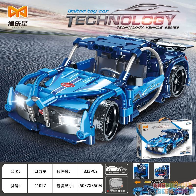 YONGLEXING 11027 non  XE KÉO MÀU XANH bộ đồ chơi xếp lắp ráp ghép mô hình  Kỹ Thuật Công Nghệ Cao Mô Hình Phương Tiện 322 khối