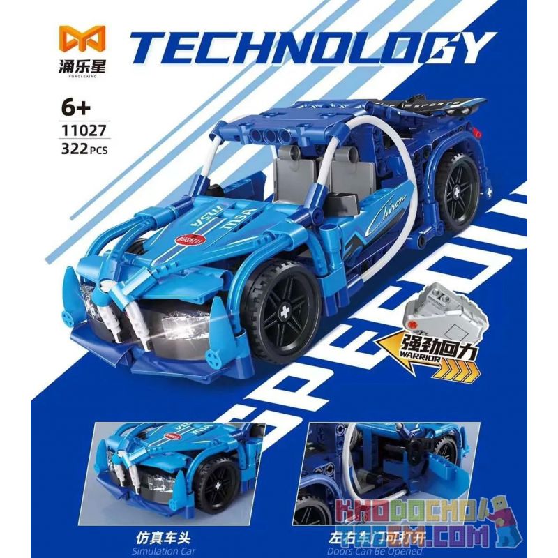 YONGLEXING 11027 non  XE KÉO MÀU XANH bộ đồ chơi xếp lắp ráp ghép mô hình  Kỹ Thuật Công Nghệ Cao Mô Hình Phương Tiện 322 khối