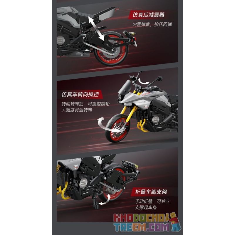 CADA DOUBLEE C59021 59021 non  XE MÁY SUZUKI LƯỠI tỷ lệ 1:6 bộ đồ chơi xếp lắp ráp ghép mô hình  SUZUKI KATANA Kỹ Thuật Công Nghệ Cao Mô Hình Phương Tiện 1104 khối