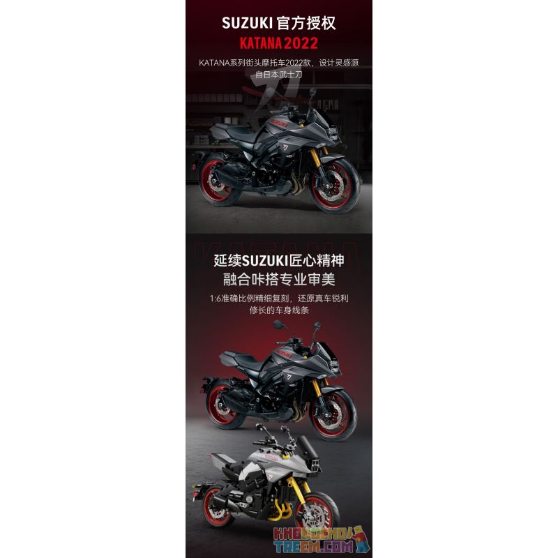 CADA DOUBLEE C59021 59021 non  XE MÁY SUZUKI LƯỠI tỷ lệ 1:6 bộ đồ chơi xếp lắp ráp ghép mô hình  SUZUKI KATANA Kỹ Thuật Công Nghệ Cao Mô Hình Phương Tiện 1104 khối
