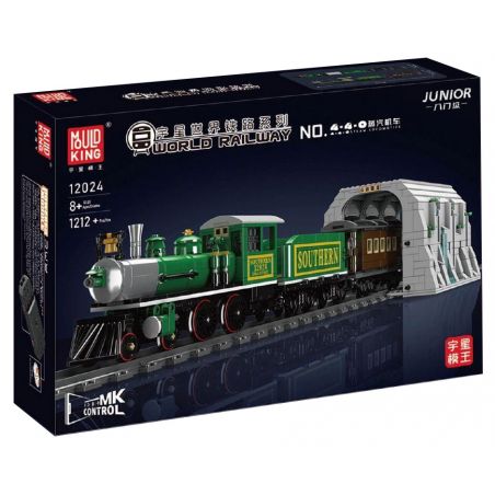 MouldKing 12024 Mould King 12024 non  ĐẦU MÁY XĂNG 4-4-0 bộ đồ chơi xếp lắp ráp ghép mô hình City 4-4-0 STEAM LOCOMOTIVE Thành Phố 1212 khối