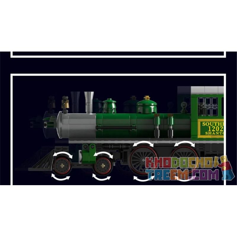 MouldKing 12024 Mould King 12024 non  ĐẦU MÁY XĂNG 4-4-0 bộ đồ chơi xếp lắp ráp ghép mô hình City 4-4-0 STEAM LOCOMOTIVE Thành Phố 1212 khối