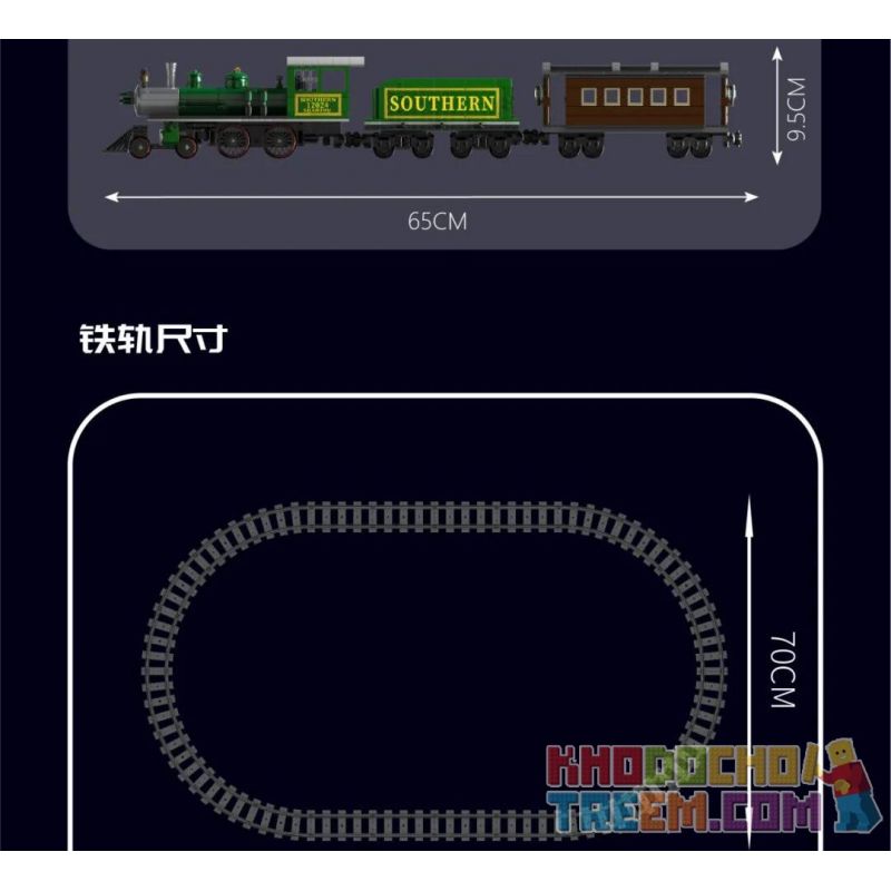 MouldKing 12024 Mould King 12024 non  ĐẦU MÁY XĂNG 4-4-0 bộ đồ chơi xếp lắp ráp ghép mô hình City 4-4-0 STEAM LOCOMOTIVE Thành Phố 1212 khối
