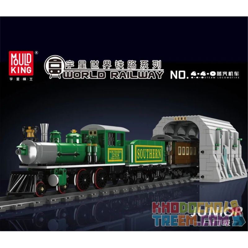 MouldKing 12024 Mould King 12024 non  ĐẦU MÁY XĂNG 4-4-0 bộ đồ chơi xếp lắp ráp ghép mô hình City 4-4-0 STEAM LOCOMOTIVE Thành Phố 1212 khối