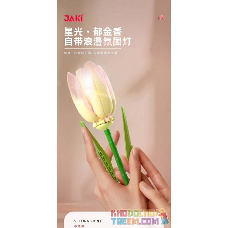 JAKI JK29317 29317 non  NHẬT KÝ THỰC VẬT HOA TULIP NGÔI SAO TỎA SÁNG bộ đồ chơi xếp lắp ráp ghép mô hình Creator Sáng Tạo