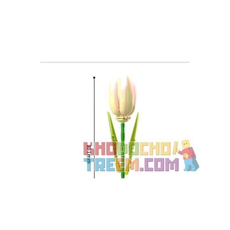 JAKI JK29317 29317 non  NHẬT KÝ THỰC VẬT HOA TULIP NGÔI SAO TỎA SÁNG bộ đồ chơi xếp lắp ráp ghép mô hình Creator Sáng Tạo