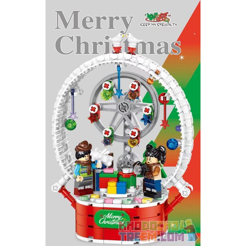 SMALL ANGLE JD010 non  BÁNH XE ĐU QUAY GIÁNG SINH bộ đồ chơi xếp lắp ráp ghép mô hình Creator Sáng Tạo