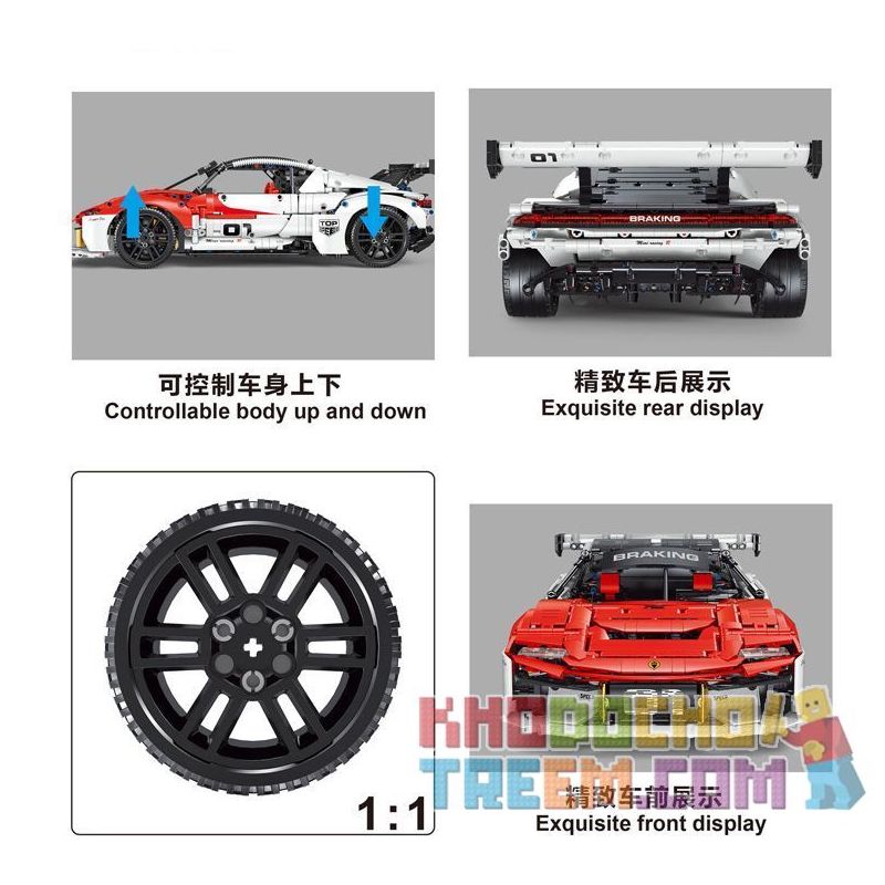 SMALL ANGLE JD009 non  SỨ MỆNH R CỦA PORSCHE tỷ lệ 1:10 bộ đồ chơi xếp lắp ráp ghép mô hình  PORSCHE MISSION Kỹ Thuật Công Nghệ Cao Mô Hình Phương Tiện 2459 khối