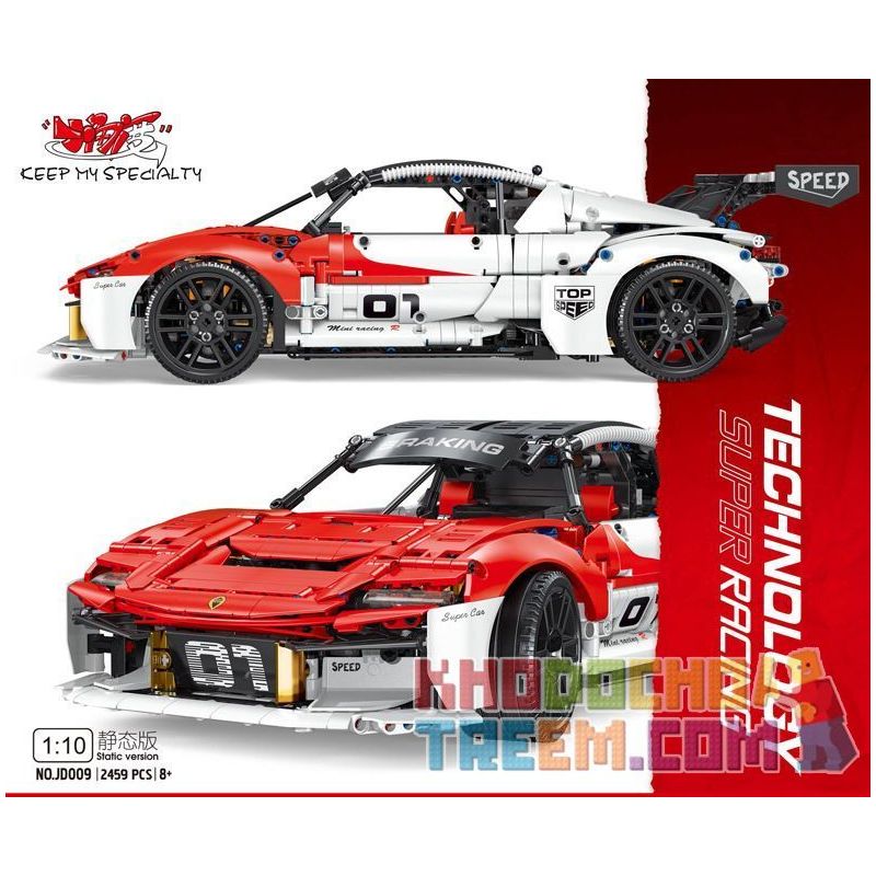 SMALL ANGLE JD009 non  SỨ MỆNH R CỦA PORSCHE tỷ lệ 1:10 bộ đồ chơi xếp lắp ráp ghép mô hình  PORSCHE MISSION Kỹ Thuật Công Nghệ Cao Mô Hình Phương Tiện 2459 khối
