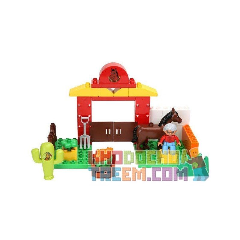NOT LEGO Duplo 10806 Horses, Hystoys HongYuanSheng Aoleduotoys HG-1428 Xếp hình trang trại ngựa nhỏ 34 khối NOT LEGO Duplo 10806 Horses, Hystoys HongYuanSheng Aoleduotoys HG-1428 Xếp hình trang trại ngựa nhỏ 34 khối