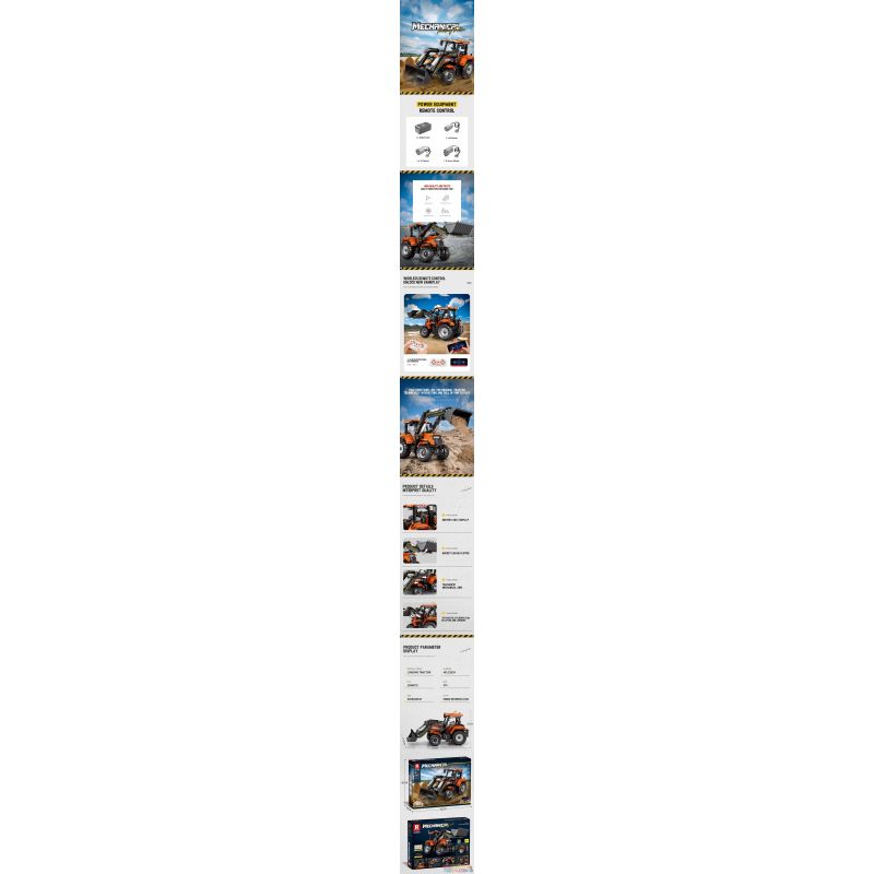 REOBRIX 22024 non  MÁY KÉO ĐANG TẢI bộ đồ chơi xếp lắp ráp ghép mô hình  LOADING TRACTOR Kỹ Thuật Công Nghệ Cao Mô Hình Phương Tiện 1496 khối