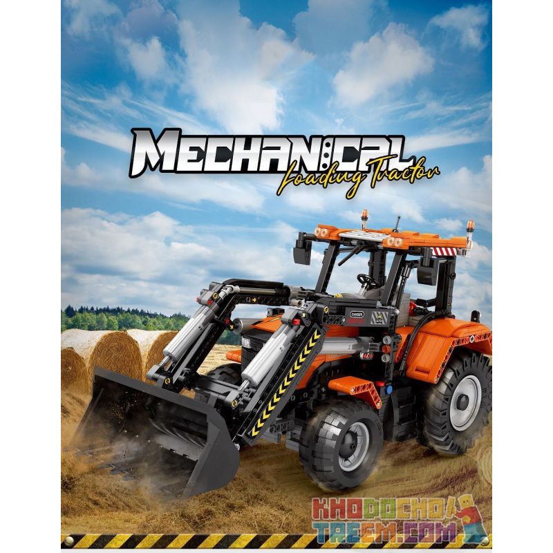 REOBRIX 22024 non  MÁY KÉO ĐANG TẢI bộ đồ chơi xếp lắp ráp ghép mô hình  LOADING TRACTOR Kỹ Thuật Công Nghệ Cao Mô Hình Phương Tiện 1496 khối