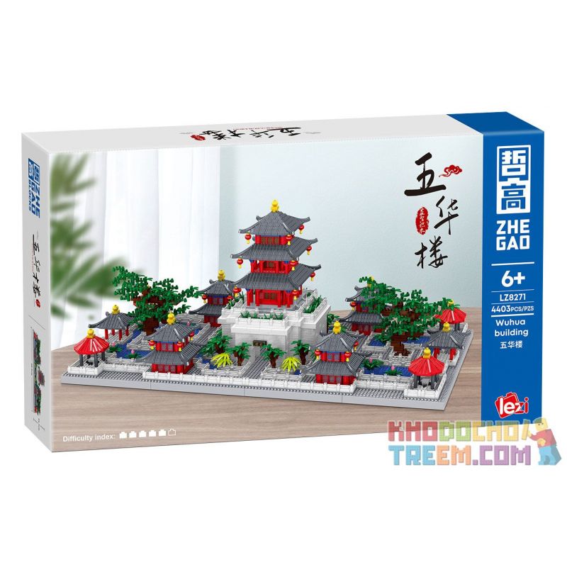 ZHEGAO LZ8271 8271 non Lego TÒA NHÀ WUHUA THÀNH PHỐ CỔ ĐẠI LÝ bộ đồ chơi xếp lắp ráp ghép mô hình Creator Sáng Tạo 4403 khối