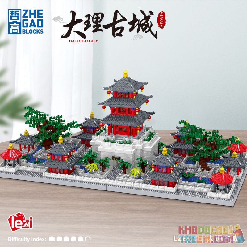 ZHEGAO LZ8271 8271 non  TÒA NHÀ WUHUA THÀNH PHỐ CỔ ĐẠI LÝ bộ đồ chơi xếp lắp ráp ghép mô hình Creator Sáng Tạo 4403 khối