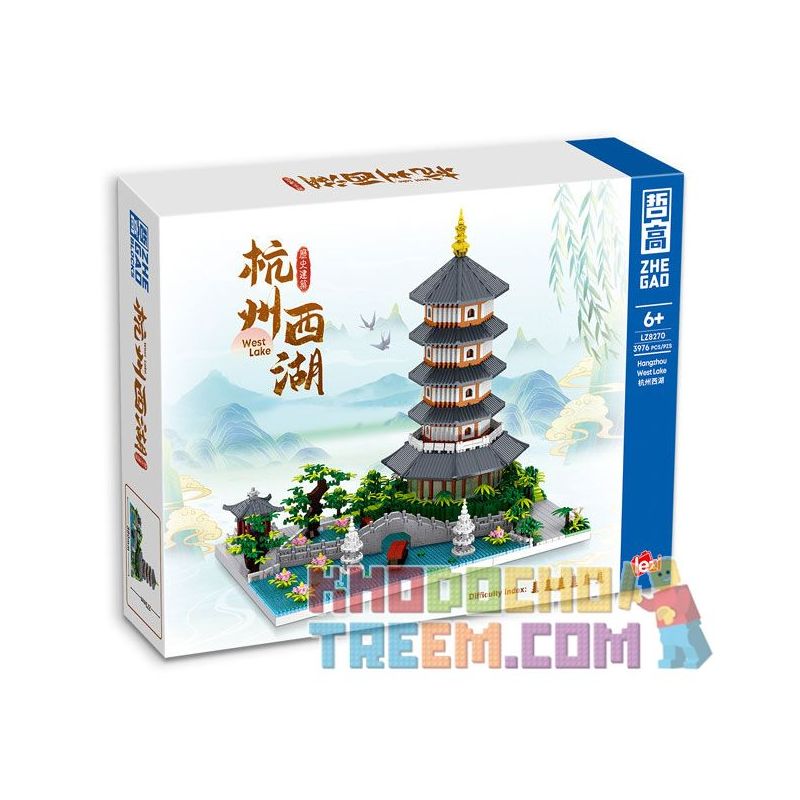 ZHEGAO LZ8270 8270 non  TÒA NHÀ LỊCH SỬ HỒ TÂY HÀNG CHÂU bộ đồ chơi xếp lắp ráp ghép mô hình Creator Sáng Tạo 3976 khối
