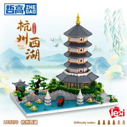ZHEGAO LZ8270 8270 non  TÒA NHÀ LỊCH SỬ HỒ TÂY HÀNG CHÂU bộ đồ chơi xếp lắp ráp ghép mô hình Creator Sáng Tạo 3976 khối