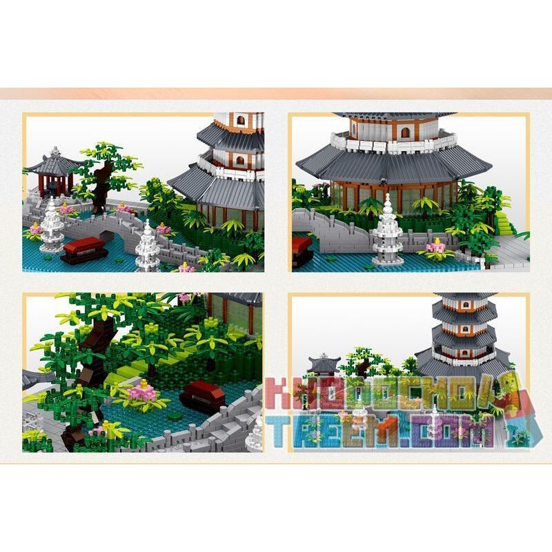 ZHEGAO LZ8270 8270 non  TÒA NHÀ LỊCH SỬ HỒ TÂY HÀNG CHÂU bộ đồ chơi xếp lắp ráp ghép mô hình Creator Sáng Tạo 3976 khối