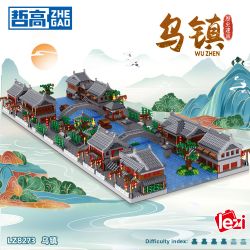 ZHEGAO LZ8273 8273 non  TÒA NHÀ LỊCH SỬ Ô TRẤN bộ đồ chơi xếp lắp ráp ghép mô hình Creator Sáng Tạo 6518 khối