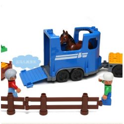 NOT Lego Duplo DUPLO 5648 Horse Stables, HYSTOYS HONGYUANSHENG AOLEDUOTOYS  HG-1430 1430 HG1430 Xếp hình trang trại ngựa lớn 58 khối